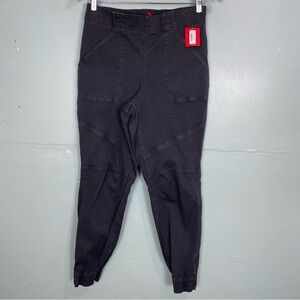SPANX Stretch Twill Cargo Jogger Gray Sz L Washed‎ Black 20319